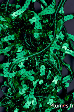 Galon à sequins  - largeur 5 mm - vert